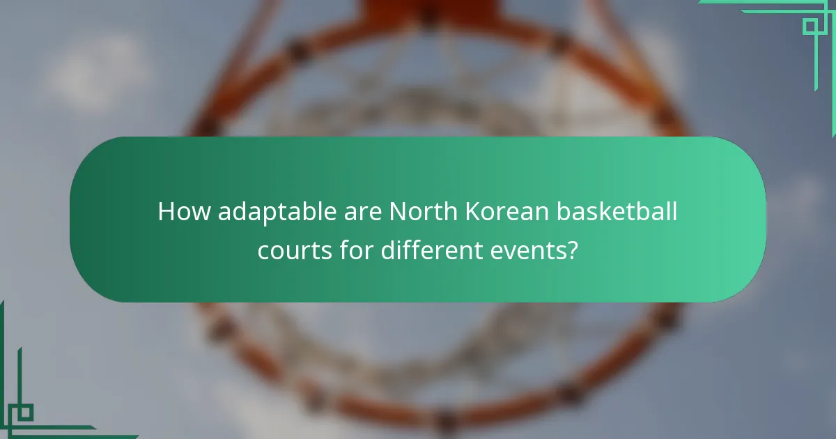 How adaptable are North Korean basketball courts for different events?