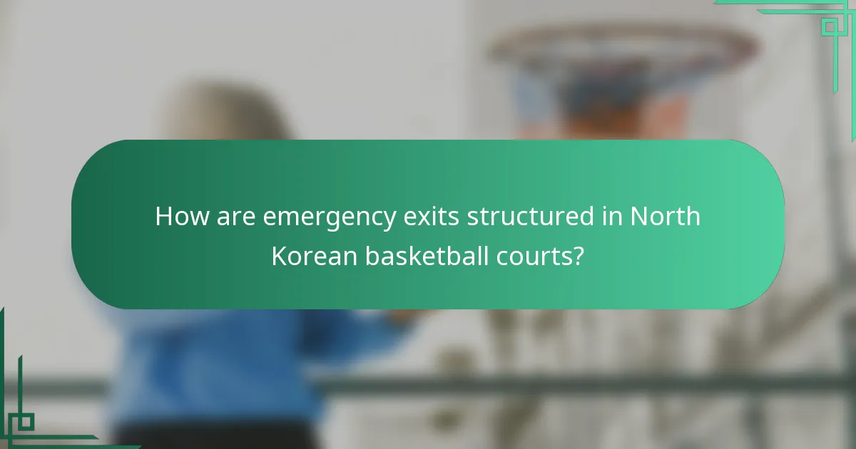 How are emergency exits structured in North Korean basketball courts?