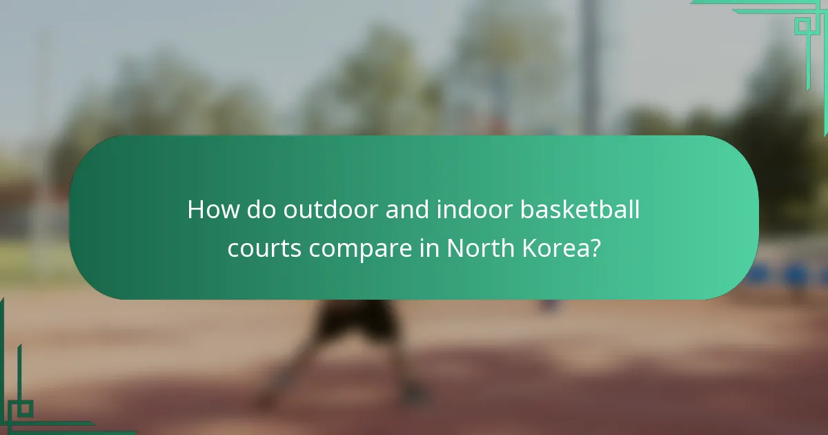 How do outdoor and indoor basketball courts compare in North Korea?