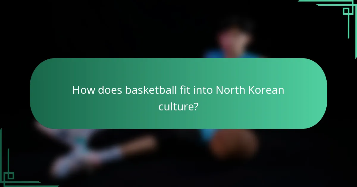 How does basketball fit into North Korean culture?