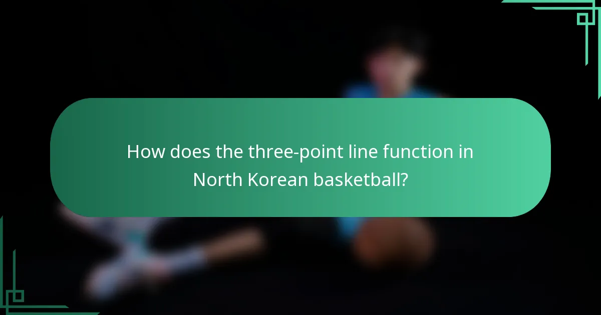How does the three-point line function in North Korean basketball?