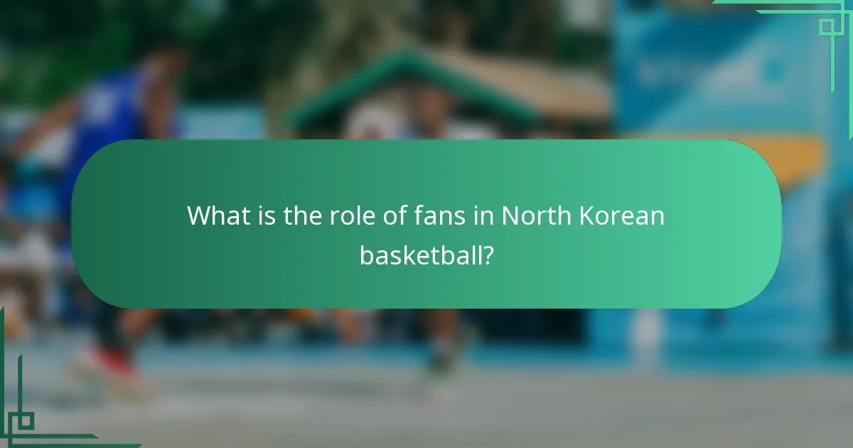 What is the role of fans in North Korean basketball?