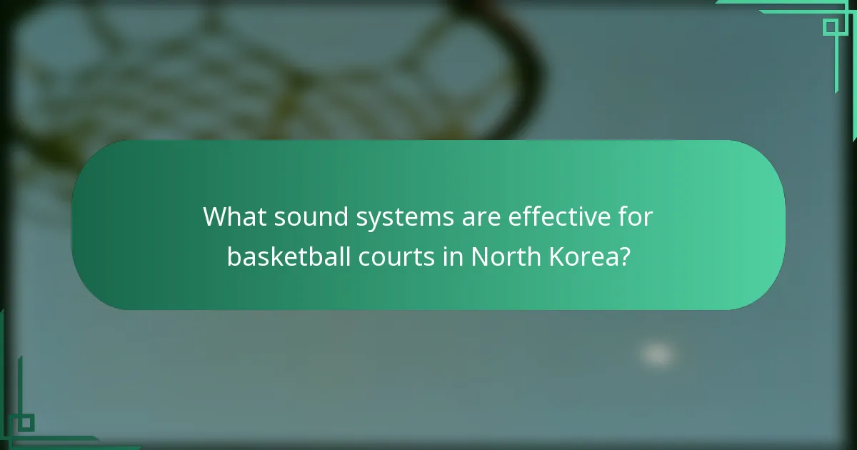 What sound systems are effective for basketball courts in North Korea?