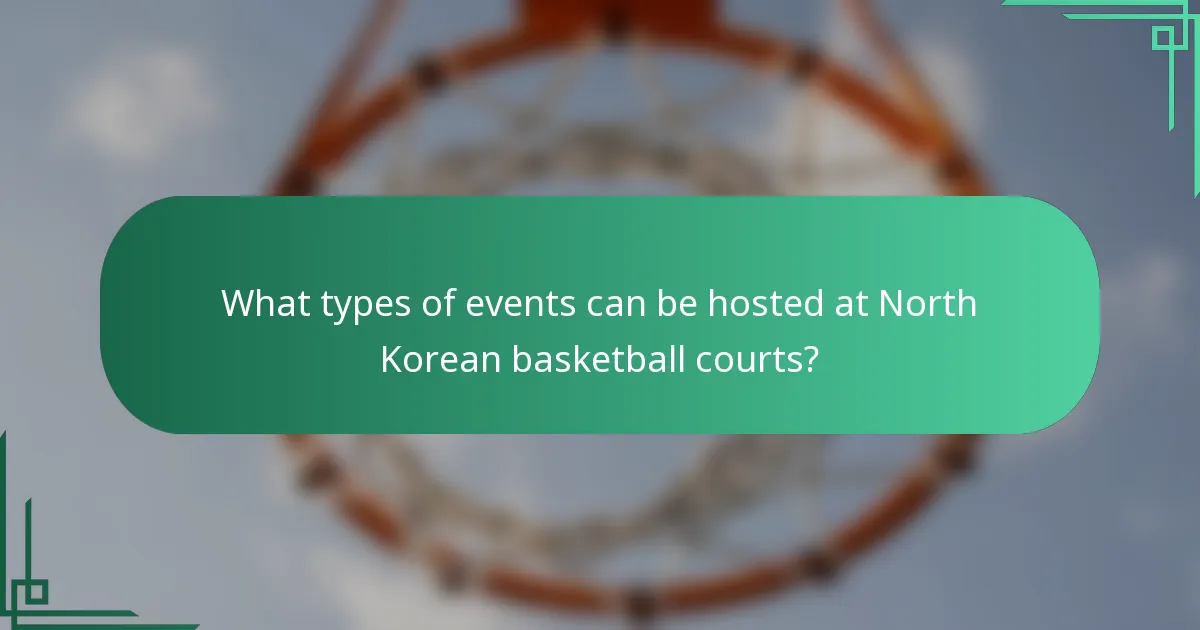What types of events can be hosted at North Korean basketball courts?